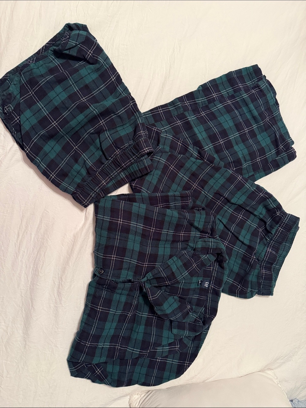 GAP Green and Black Plaid Pj Set